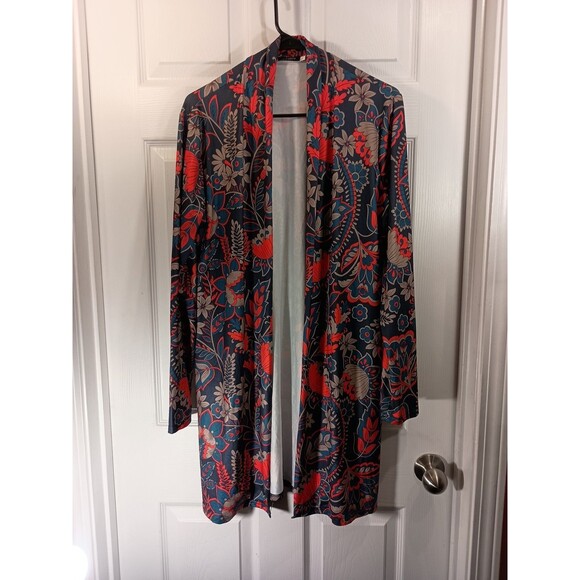 Camisa Open Top Size L Multicolor Floral Pockets - Picture 1 of 9